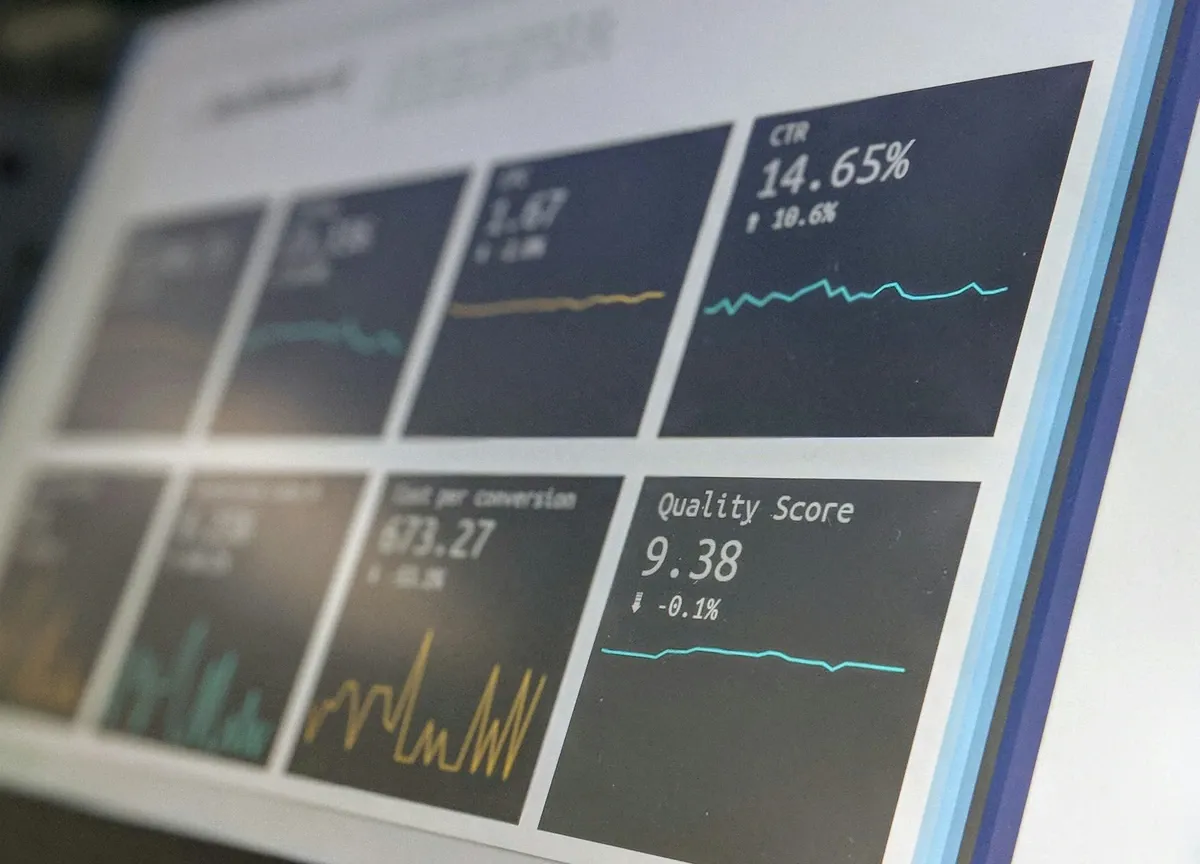 System monitoring dashboard on a screen