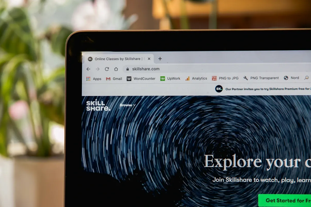 A modern website on a desktop screen