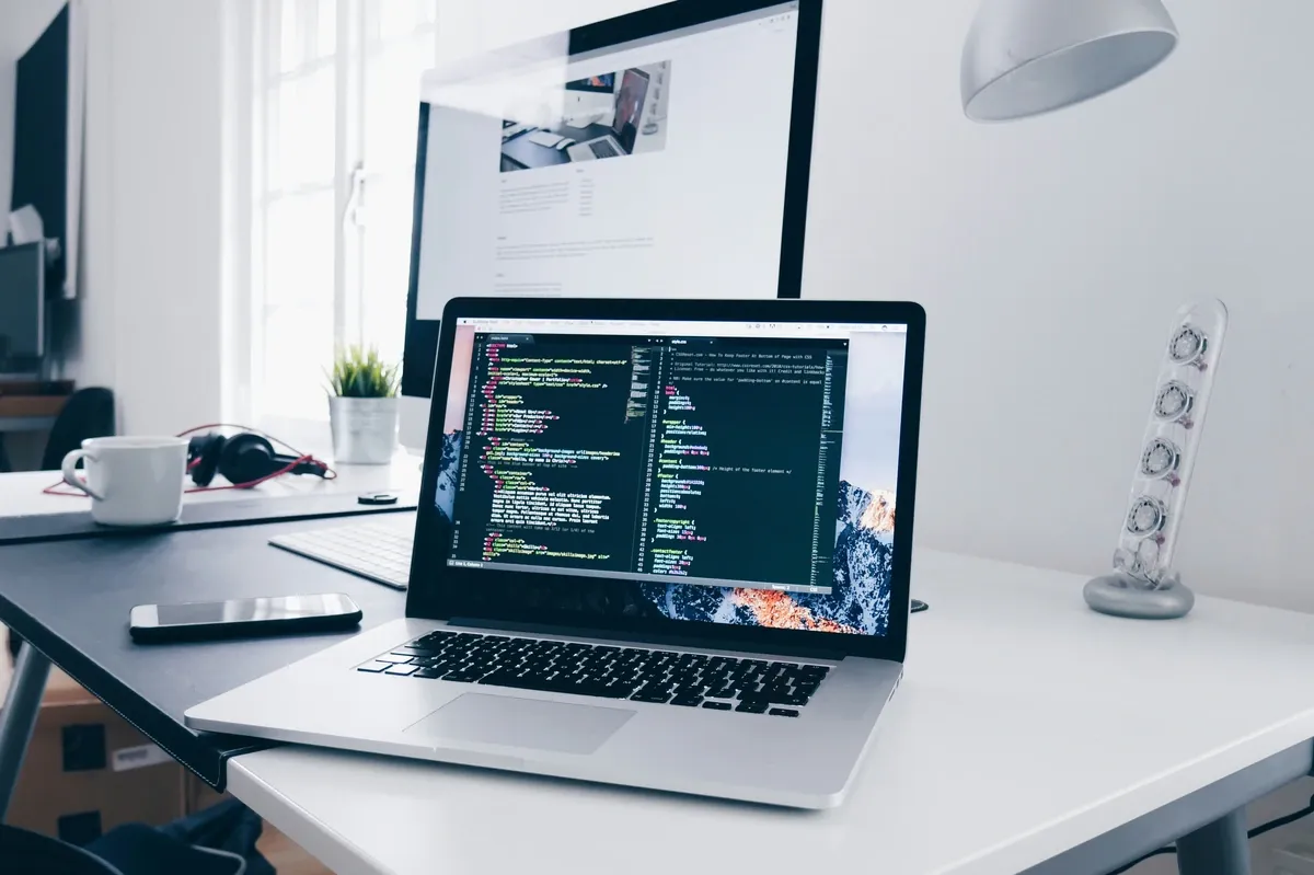 Developer working on a website